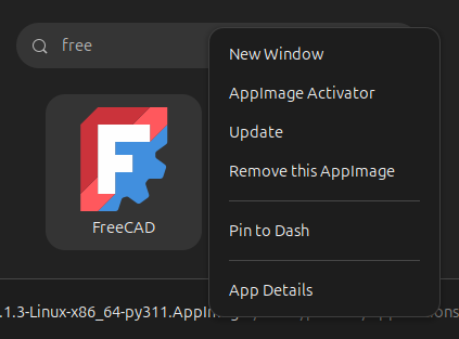 from the list of applications